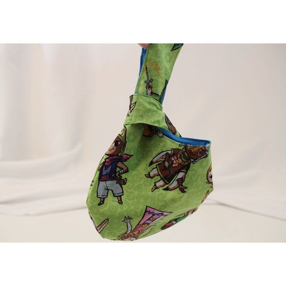 Reversible Zelda Windwaker Cotton Japanese Cotton Knot Bag - Picture 4 of 4